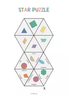 Vorschau - Mal- und Bastelvorlagen - 2D Shapes: Star Puzzle (Englisch) - Seite 2