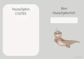 Vorschau - Anderer Materialtyp - Umschlag: Hausaufgabenheft der Otterklasse (grau/beige) - Seite 2