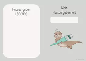 Vorschau - Anderer Materialtyp - Umschlag: Hausaufgabenheft der Otterklasse (grau/beige) - Seite 3