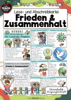Vorschau - Arbeitsblätter - Frieden & Zusammenhalt - Lese- & Abschreibkartei - Vereinfachte Ausgangsschrift - Deckblatt