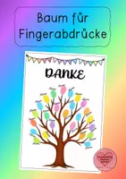 Vorschau - Mal- und Bastelvorlagen - Fingerabdruck-Baum als Gemeinschaftsgeschenk - Deckblatt