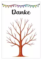 Vorschau - Mal- und Bastelvorlagen - Fingerabdruck-Baum als Gemeinschaftsgeschenk - Seite 1