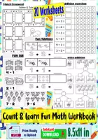 Aperçu - Feuilles d'exercices - Count & Learn Fun Math Workbook. - Page de couverture