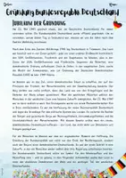 Vorschau - Unterrichtsreihen - Jubiläum der Gründung der Bundesrepublik Deutschland | 23. Mai 2025 | Kreativauftrag (6. – 8. Klasse | Geschichte | Deutsch | Politik | Erdkunde) - Seite 1