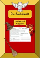 Vorschau - Arbeitsblätter - Lesetext Zauberwelt - mit Aufgaben - Deckblatt