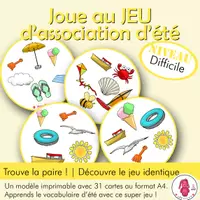 Aperçu - Jeux - Jeu Dobble • Jeu d’association D'ÉTÉ • Niveau difficile - Page de couverture