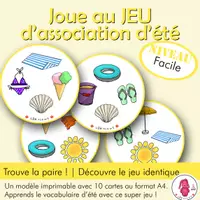 Aperçu - Jeux - Jeu Dobble • Jeu d’association D'ÉTÉ • Niveau facile • GRATUIT - Page de couverture