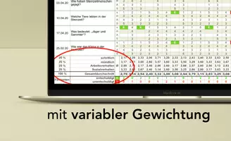 Vorschau - Lehrpläne/Lehrermaterial - Digitale Klassen-Notenliste für alle Fächer mit variabler Gewichtung für Excel - Seite 2