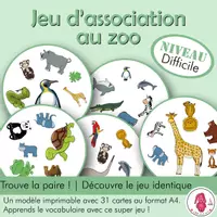Aperçu - Jeux - Jeu Dobble • Jeu d’association ZOO • Niveau difficile - Page de couverture