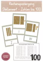 Vorschau - Spiele - Rechenspaziergang: Stellenwert Zahlen bis 100 - Deckblatt