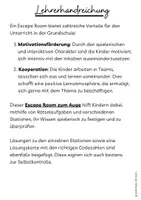Vorschau - Arbeitsblätter - Escape Room - der Sehsinn und das Auge - Seite 1