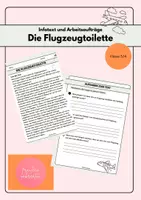 Vorschau - Arbeitsblätter - Lesetext mit Fragen - Die Flugzeugtoilette - Deckblatt