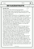 Vorschau - Arbeitsblätter - Lesetext mit Fragen - Die Flugzeugtoilette - Seite 1