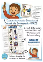 Vorschau - Spiele - Berufe Klammerkarten Deutsch als Zweitsprache - Seite 1