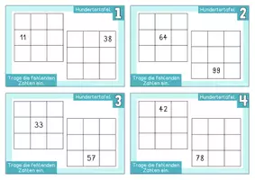 Vorschau - Stationenlernen - Kartei - Ausschnitte aus der Hundertertafel - Seite 1