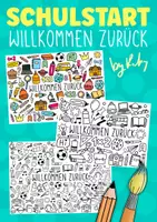 Vorschau - Mal- und Bastelvorlagen - Willkommen Zurück - Schulstart Doodle Ausmalbilder - Deckblatt