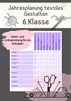 Vorschau - Stundenentwürfe - Jahresplanung Textiles Gestalten 6.Klasse - Deckblatt