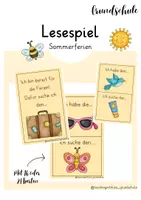 Vorschau - Spiele - Lesespiel - Sommerferien - Deckblatt