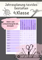 Vorschau - Stundenentwürfe - Jahresplanung Textiles Gestalten 4. Klasse - Deckblatt