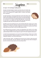 Vorschau - Arbeitsblätter - Säugetiere - Der Igel + Steckbrief - Deckblatt