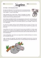 Vorschau - Arbeitsblätter - Säugetiere - Der Koala + Steckbrief - Deckblatt