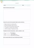 Aperçu - Feuilles d'exercices - Anglais A2 – Grammaire, Vocabulaire, Écriture et Lecture - Page 1