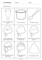 Vorschau - Arbeitsblätter - Ice Cream Shop: Read and Color 2 (Englisch) - Seite 2