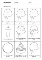 Vorschau - Arbeitsblätter - Ice Cream Shop: Read and Color 2 (Englisch) - Seite 3