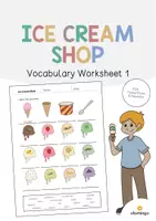 Vorschau - Arbeitsblätter - Ice Cream Shop: Vocabulary Worksheet 1 (Englisch) - Deckblatt