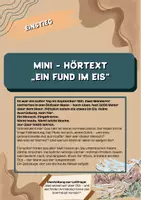 Vorschau - Stundenentwürfe - Ötzi - eine archäologische Sensation/ Arbeit von Archäologen - Seite 1