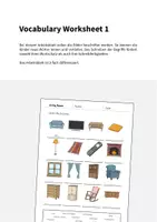 Vorschau - Arbeitsblätter - Living Room: Vocabulary Worksheet 1 (Englisch) - Seite 1