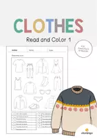 Vorschau - Arbeitsblätter - Clothes / Kleidung: Read and Color 1 (Arbeitsblatt für den Englischunterricht) - Deckblatt