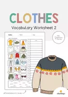 Vorschau - Arbeitsblätter - Clothes / Kleidung: Vocabulary Worksheet 2 (Arbeitsblatt für den Englischunterricht) - Deckblatt