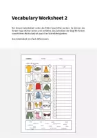 Vorschau - Arbeitsblätter - Clothes / Kleidung: Vocabulary Worksheet 2 (Arbeitsblatt für den Englischunterricht) - Seite 1