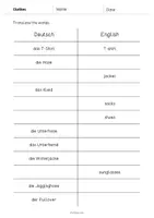 Vorschau - Arbeitsblätter - Clothes / Kleidung: Vocabulary Mini Test (Vokabeltest für den Englischunterricht) - Seite 2