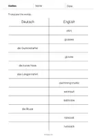 Vorschau - Arbeitsblätter - Clothes / Kleidung: Vocabulary Mini Test (Vokabeltest für den Englischunterricht) - Seite 3