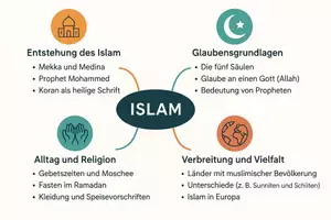 Vorschau - Arbeitsblätter - Arbeitsblatt "Islam" + Onlineübung & MP3 + Mindmap + Infografik - Seite 3
