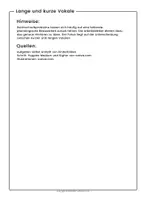 Vorschau - Arbeitsblätter - langer oder kurzer Vokal (phonologische Bewusstheit) - Seite 1