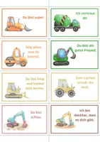 Vorschau - Poster - Lobkärtchen / Mutmachkarten Bagger – Positive Affirmationen für Kinder - Seite 1
