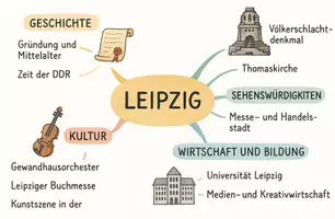 Vorschau - Arbeitsblätter - AB mit Fragen zum Thema "Leipzig" + Lösungsblatt + Mindmap + Infografik - Seite 2