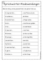 Vorschau - Arbeitsblätter - Sprichwörter & Redewendungen ARBEITSBLATT Deutsch - Seite 3