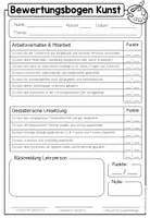 Vorschau - Arbeitsblätter - KUNST - Bewertungs- und Reflexionsbögen (auch zum Selbstbearbeiten) - Seite 3