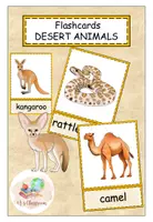 Vorschau - Bildkarten - Flashcards Desert Animals - Deckblatt