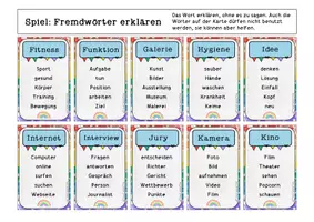 Vorschau - Spiele - 100 wichtigsten Fremdwörter für Grundschule Spiel "Sag es nicht" - Seite 3