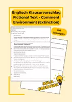 Vorschau - Test - Klausur Englisch Oberstufe Environment Extinction - Deckblatt