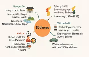 Vorschau - Arbeitsblätter - Arbeitsblätter zum Thema "Südkorea" + Lösung & MP3 + Mindmap + Infografik - Seite 2