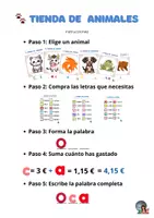Vista previa - Manualidades / Dibujos para colorear - Tienda de Letras-Animales - página 1