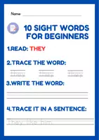 Vorschau - Arbeitsblätter - 10 sight words for beginners - Deckblatt