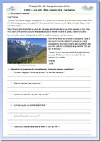 Aperçu - Feuilles d'exercices - Français A1-A2 - Lettre à un ami (Chamonix, marques) - Page de couverture