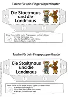 Vorschau - Mal- und Bastelvorlagen - Die Stadtmaus und die Landmaus – Fingerpuppen zur Fabel mit Kulisse & Tasche - Seite 3